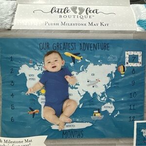 Little Feet Boutique Plush Adventure Awaits Milestone Mat Kit 32”x 44” NWT